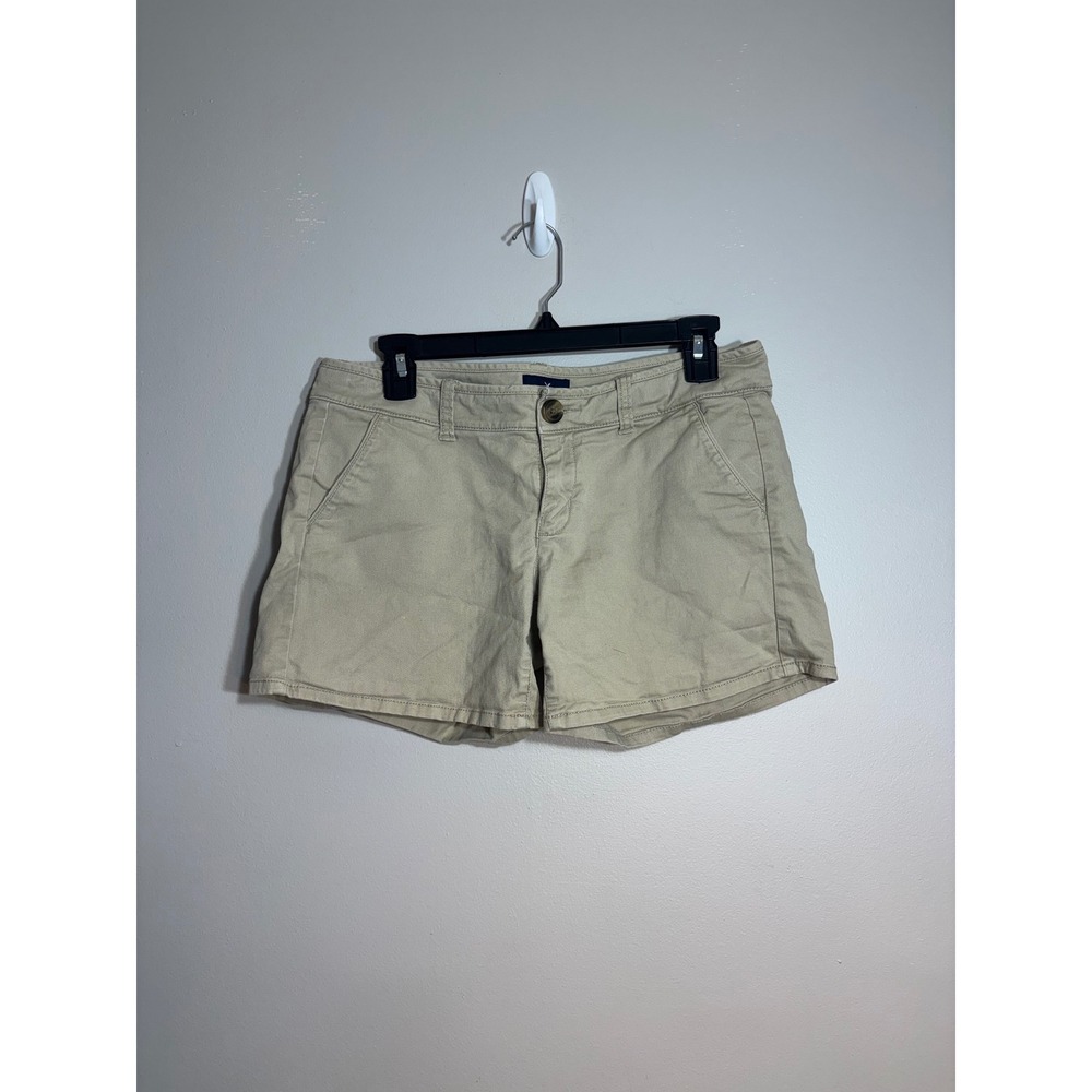 American Eagle‎ Outfitters Womens Midi Shorts Khaki Tan Chino Cotton Size 4